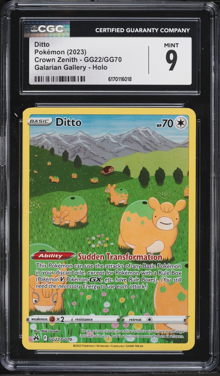 2023 Pokemon Sword & Shield Crown Zenith Galarian Gallery Full Art Ditto #GG22 CGC 9 MINT