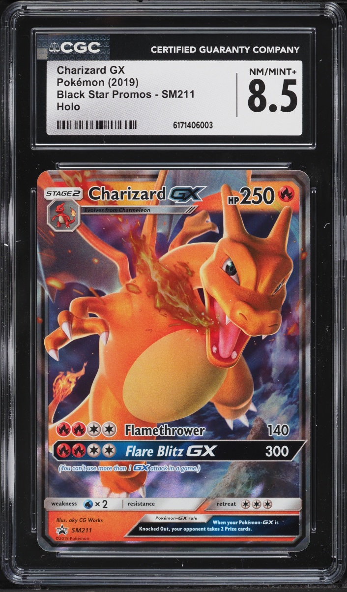 2019 Pokemon Sun & Moon Promo Hidden Fates Holo Charizard GX #SM211 CGC 8.5 NM-MT+