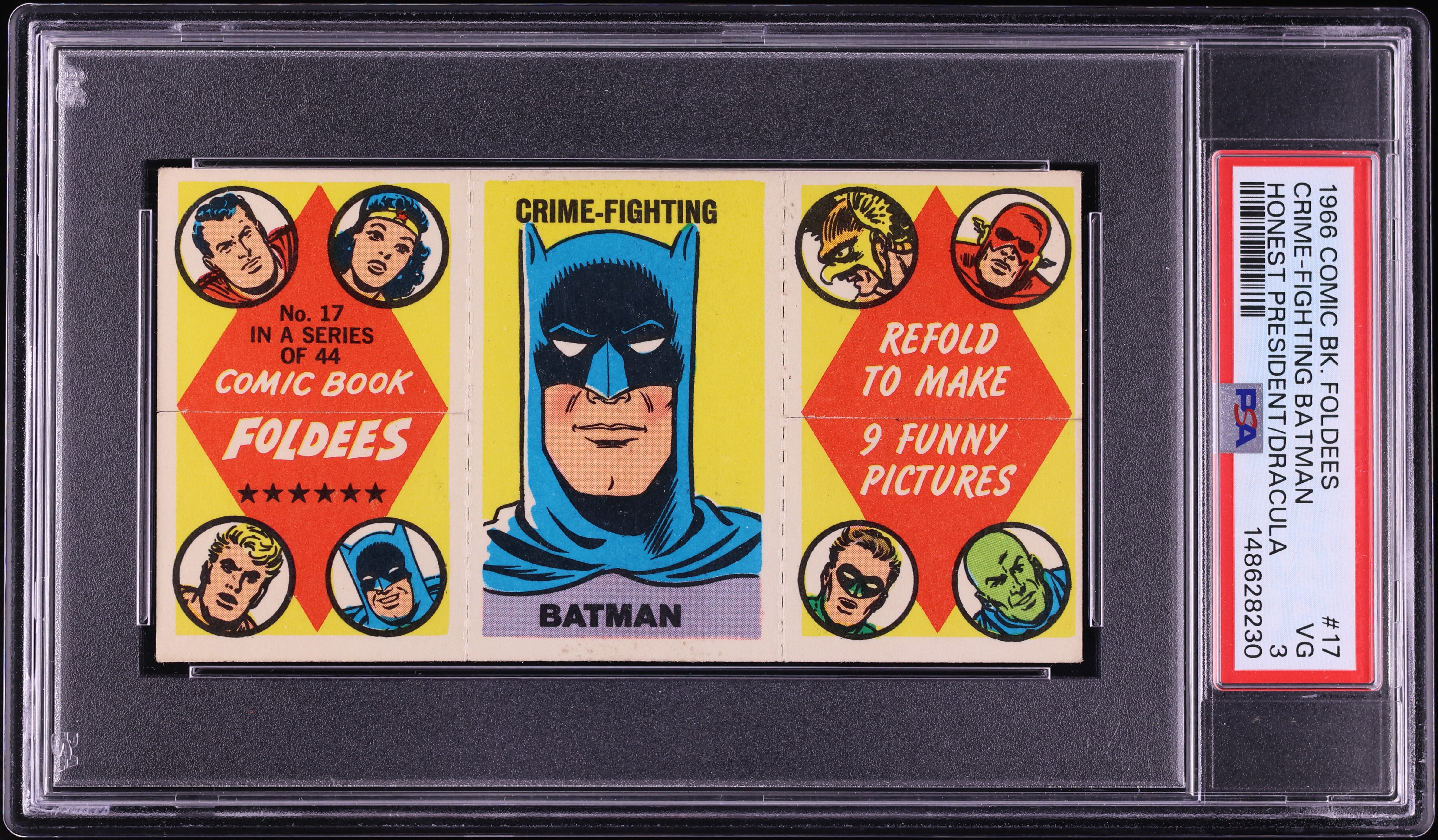 1966 Comic Book Foldees Honest President Dracula Crime-Fighting Batman #17 PSA 3 VG