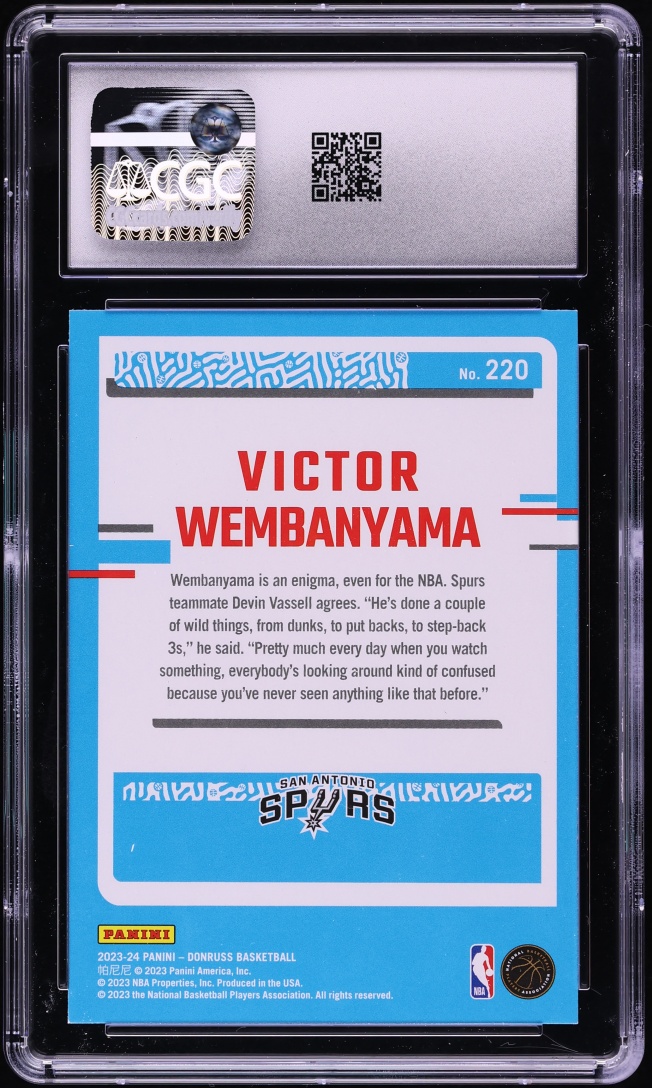 2023 Donruss Basketball Victor Wembanyama ROOKIE #220 CGC 9 MINT