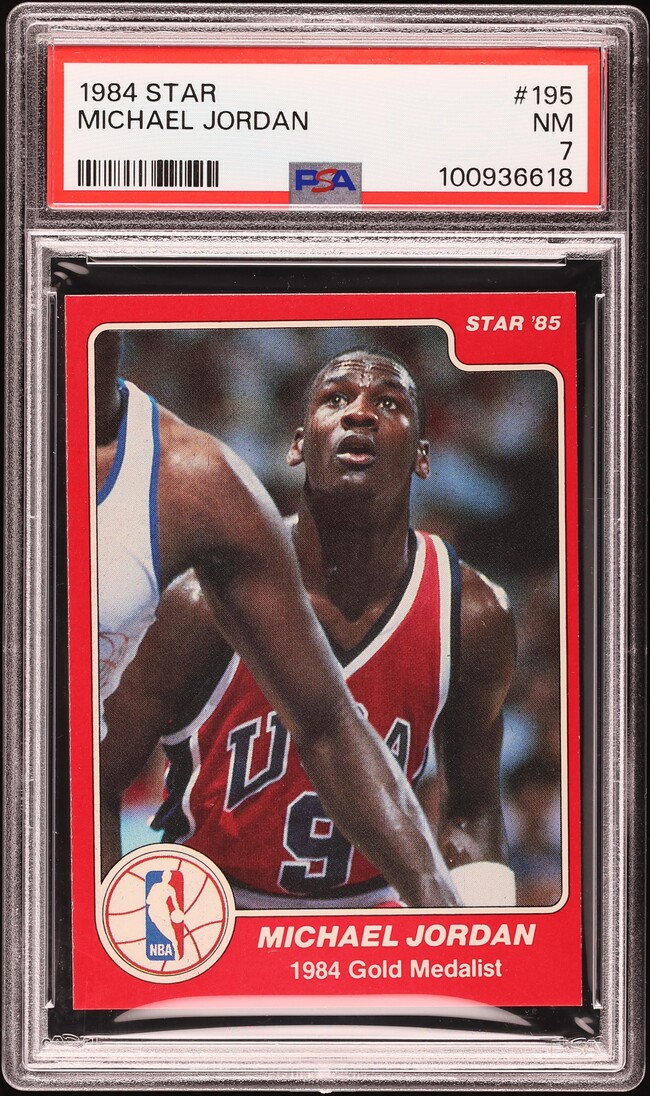 1984 Star Basketball Michael Jordan ROOKIE #195 PSA 7 NRMT