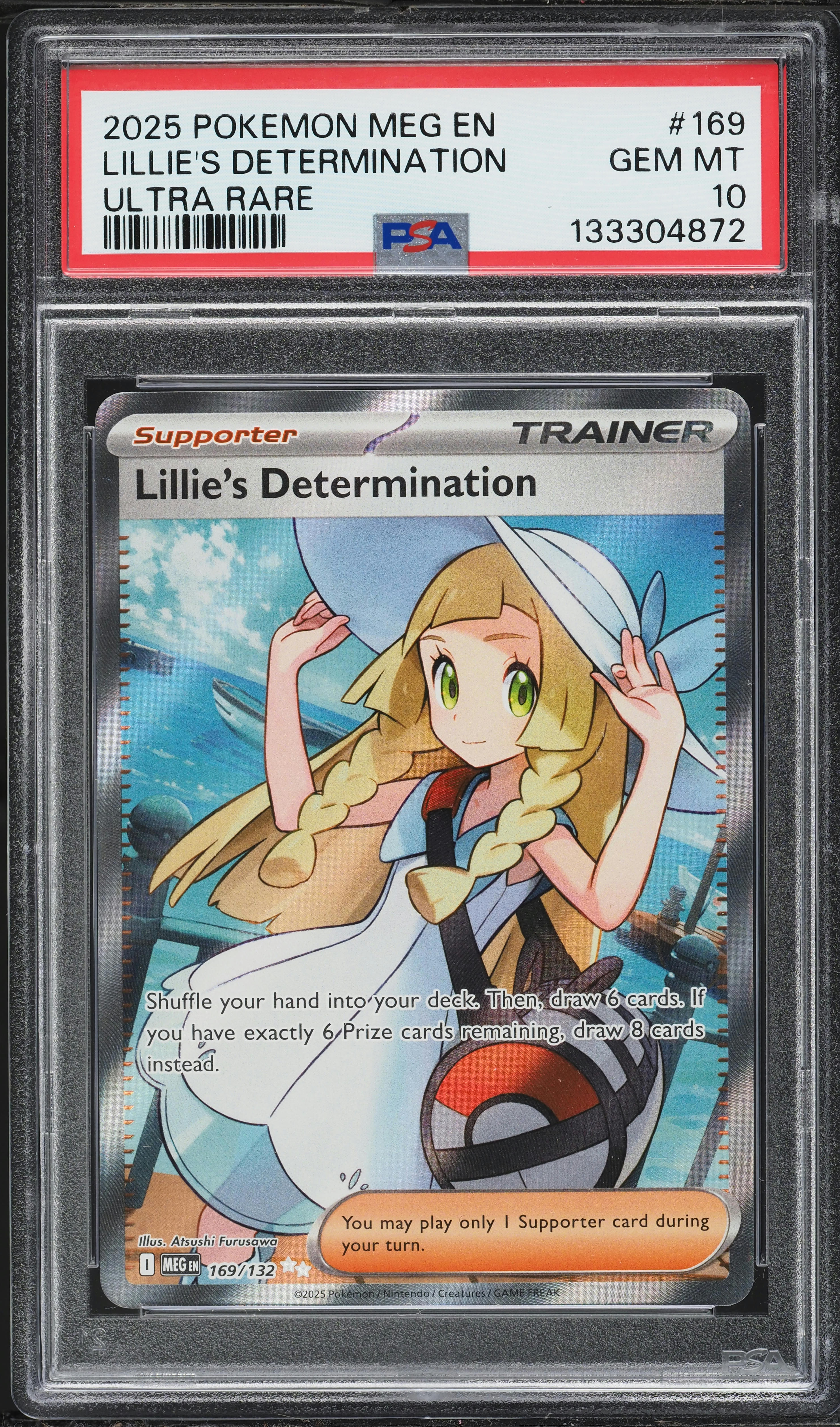 2025 Pokemon Mega Evolution Full Art Lillie's Determination #169 PSA 10 GEM MINT