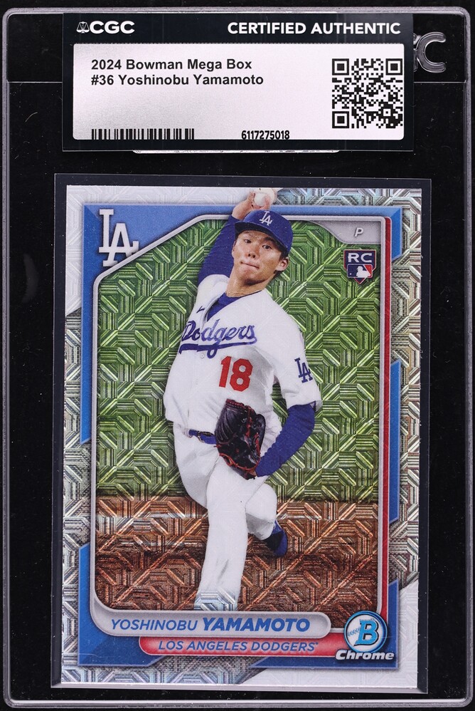 2024 Bowman Chrome Mega Box Yoshinobu Yamamoto ROOKIE #36 CGC AUTH