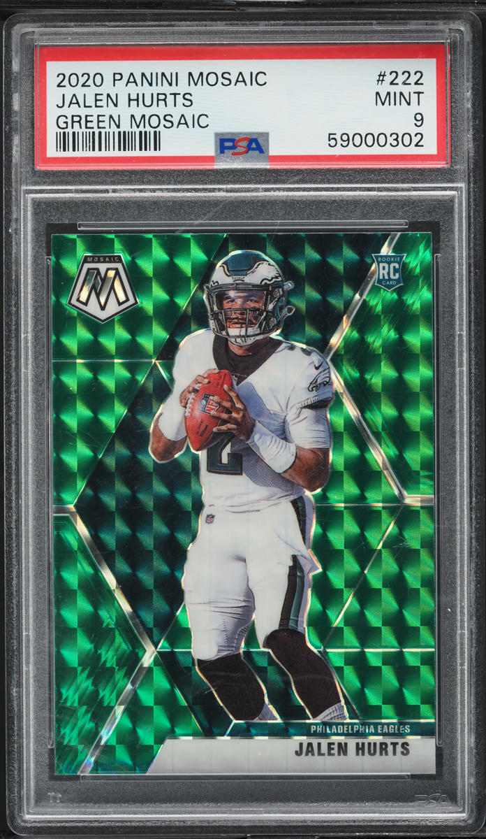 2020 Panini Mosaic Green Jalen Hurts ROOKIE #222 PSA 9 MINT