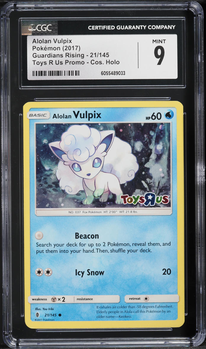 2017 Pokemon Sun & Moon Guardians Rising Toys R Us Promo Holo Alolan Vulpix #21 CGC 9 MINT