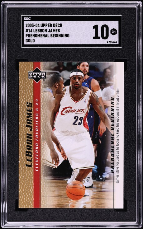 2003 Upper Deck Gold LeBron James ROOKIE /100 #301 BGS 9 MINT on