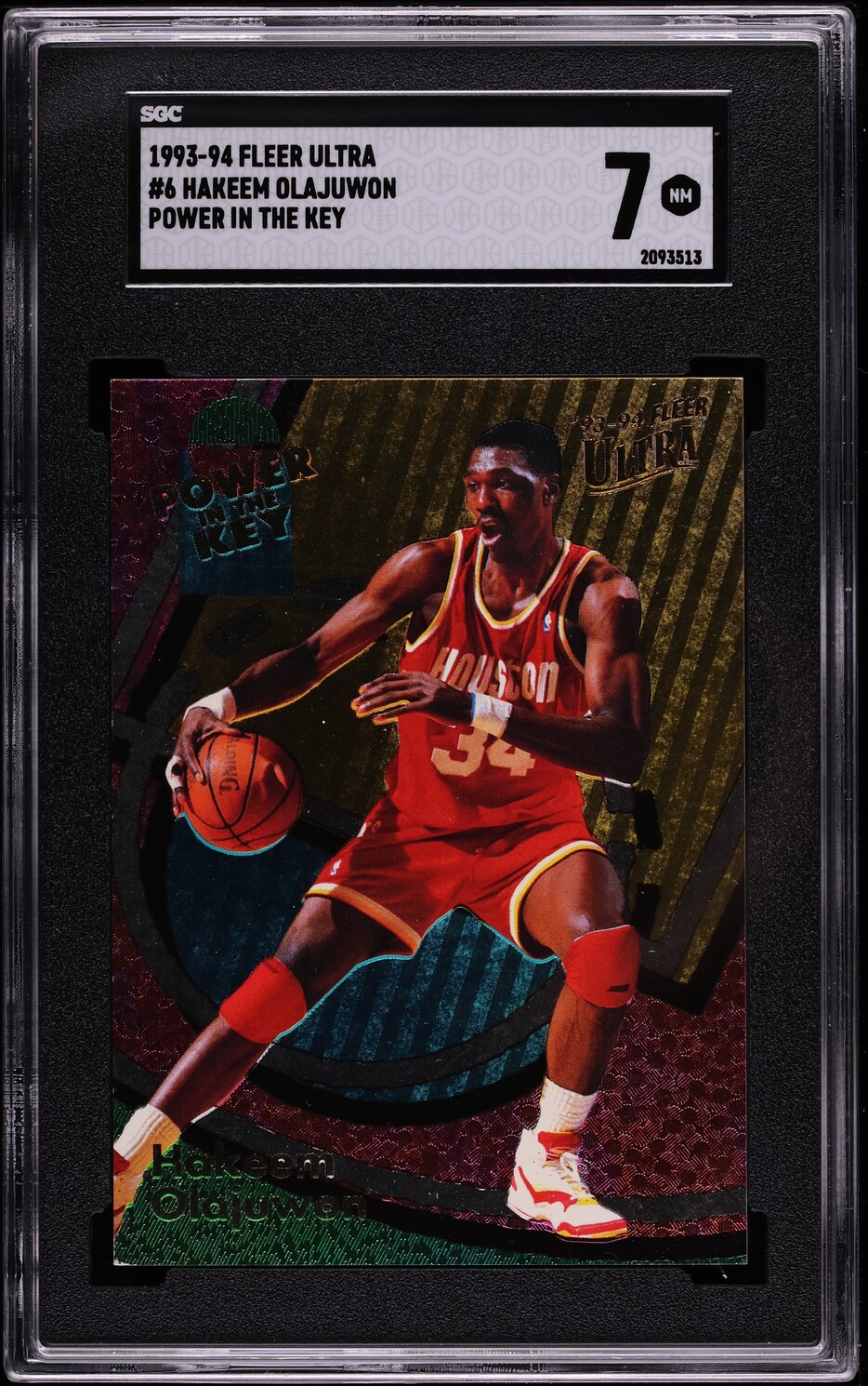 1993 Ultra Power In The Key Hakeem Olajuwon #6 SGC 7 NRMT
