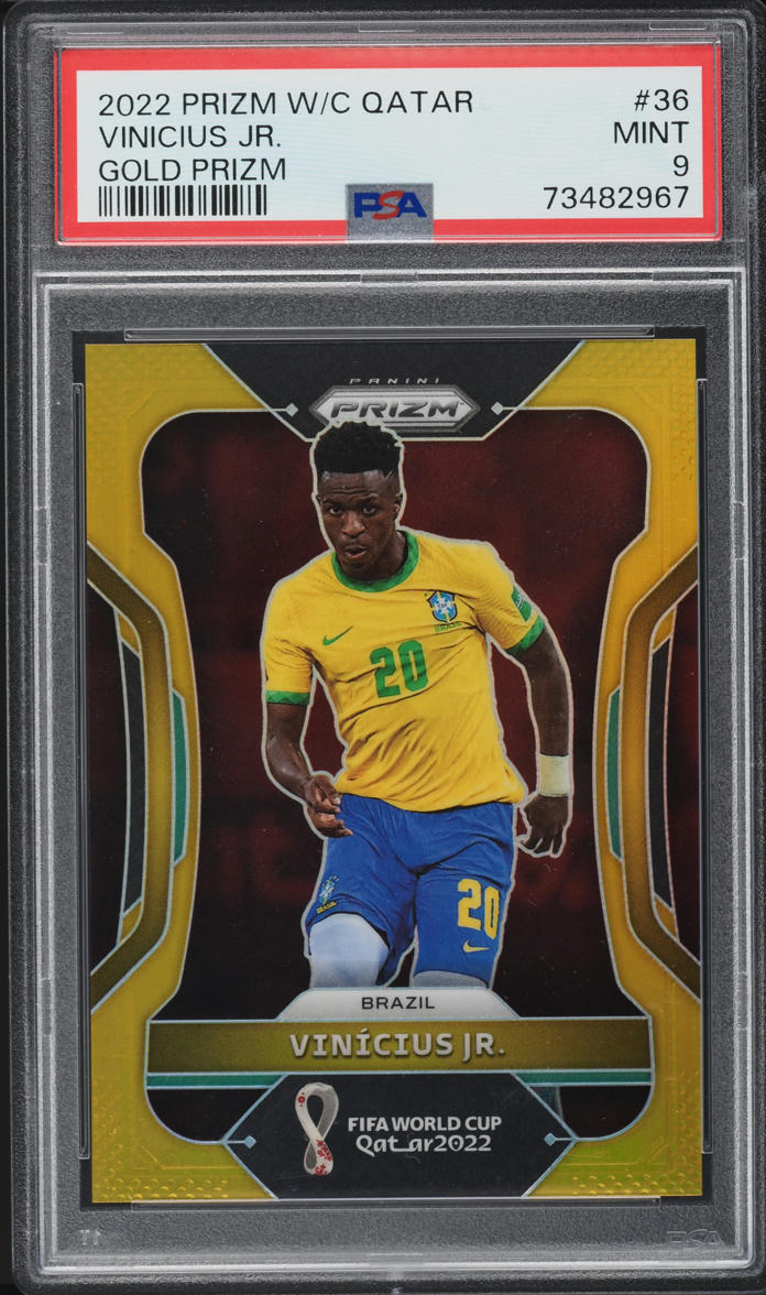 2022 Panini Prizm World Cup Qatar Gold Vinicius Jr. 10/10 #36 PSA 9 MINT