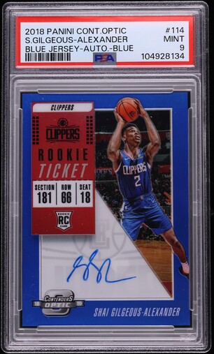 2018 Panini Prizm Silver Shai Gilgeous-Alexander ROOKIE #184 PSA