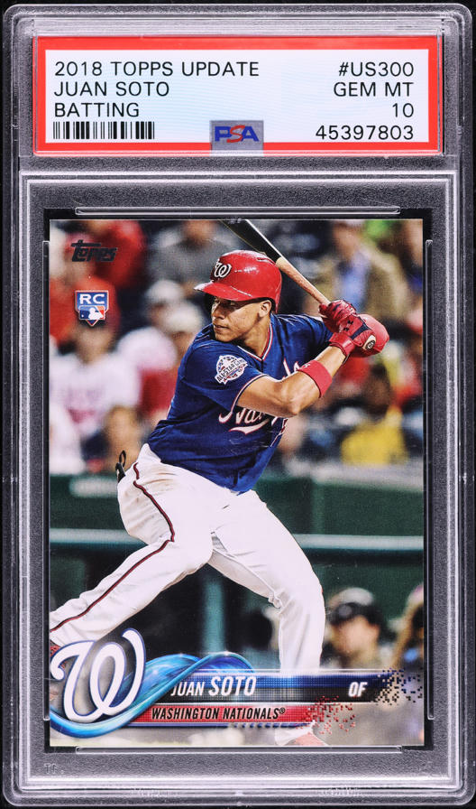 2018 Topps Update Batting Juan Soto ROOKIE #US300 PSA 10 GEM MINT