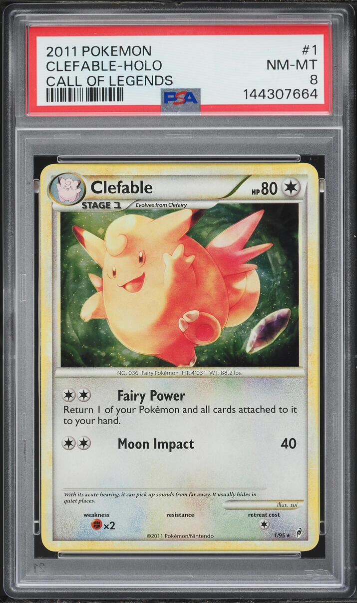 2011 Pokemon Call Of Legends Holo Clefable #1 PSA 8 NM-MT