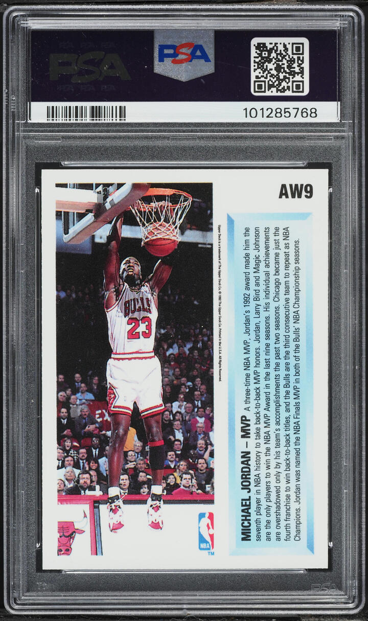 1992 Upper Deck Award Winner Hologram Michael Jordan #AW9 PSA 6 EXMT