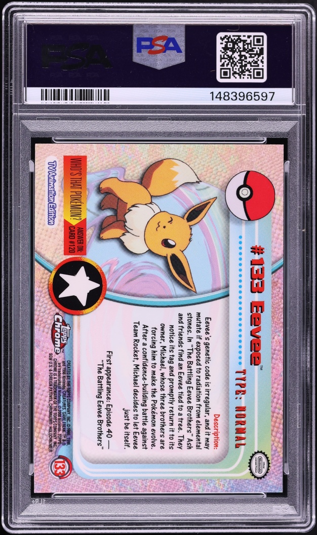 2000 Topps Chrome Pokemon Series 2 Eevee #133 PSA 10 GEM MINT