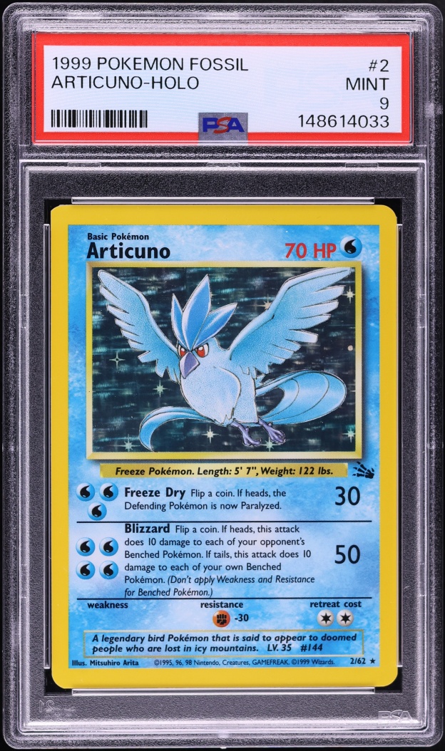 1999 Pokemon Fossil Holo Articuno #2 PSA 9 MINT