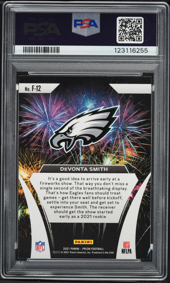 2021 Panini Prizm Fireworks DeVonta Smith ROOKIE #F-12 PSA 10 GEM MINT