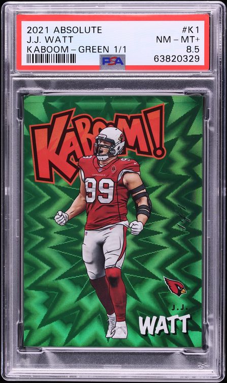 2021 Absolute Kaboom! Green J.J. Watt 1/1 #K1 PSA 8.5 NM-MT+