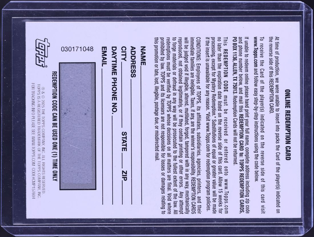 2025 Topps Chrome OPOY NFL Honors Gold Redemption Saquon Barkley NFL SHIELD PATCH /3