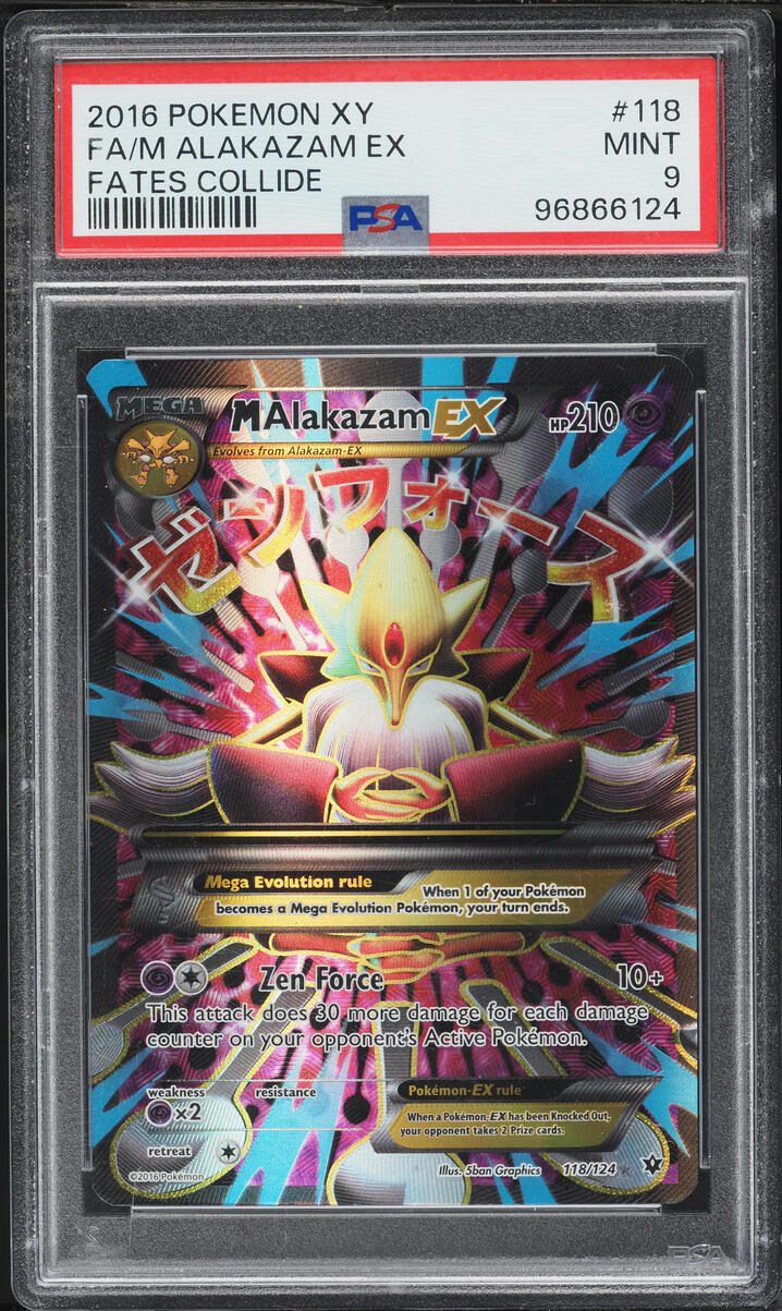 2016 Pokemon XY Fates Collide Full Art M Alakazam EX #118 PSA 9 MINT