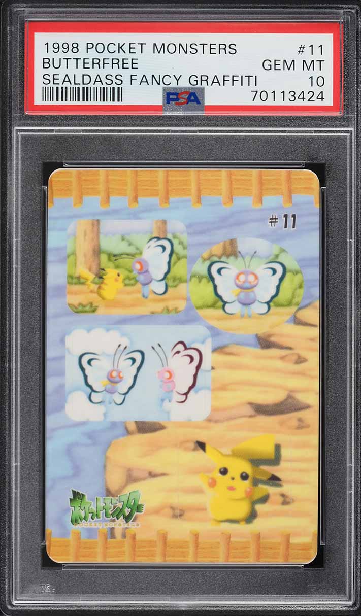 1998 Pokemon Japanese Bandai Sealdass Fancy Graffiti Butterfree #11 PSA 10 GEM MINT