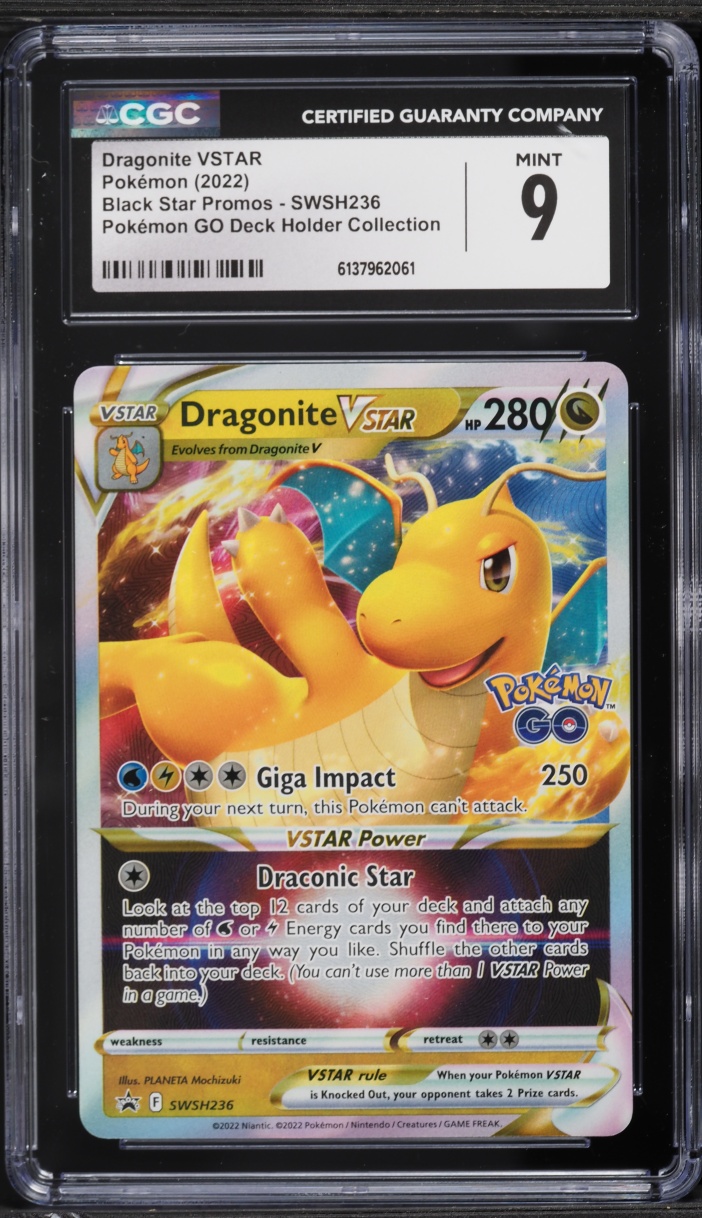 2022 Pokemon Sword & Shield Promo Pokemon GO Holo Dragonite VSTAR #SWSH236 CGC 9 MINT