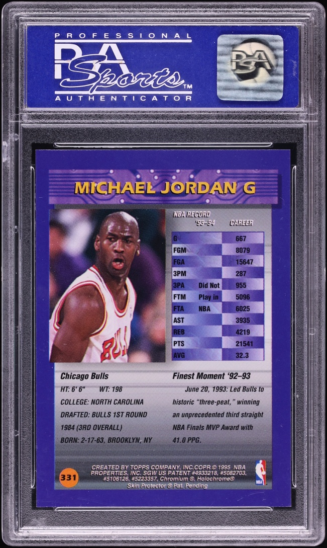 1994 Finest Refractor w/ Coating Michael Jordan #331 PSA 9 MINT