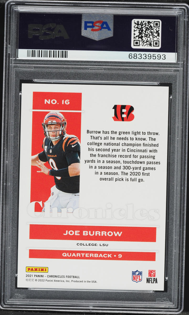 2021 Panini Chronicles Bronze Joe Burrow #16 PSA 10 GEM MINT