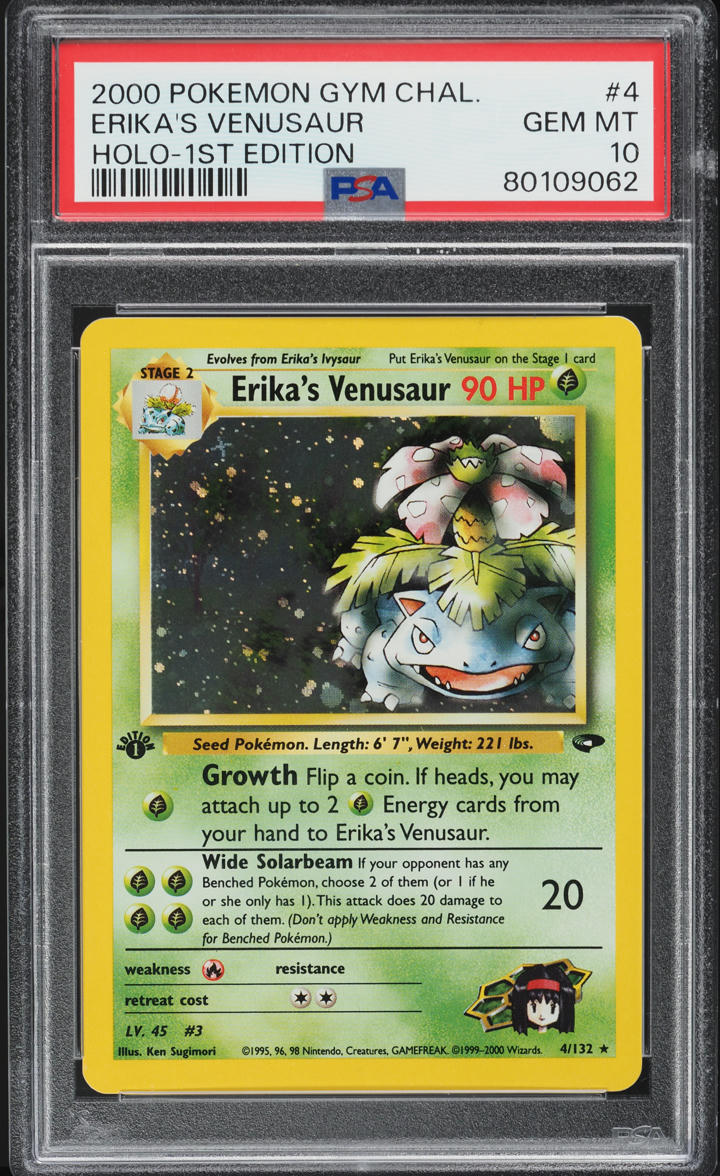 2000 Pokemon Gym Challenge 1st Edition Holo Erika's Venusaur #4 PSA 10 GEM MINT
