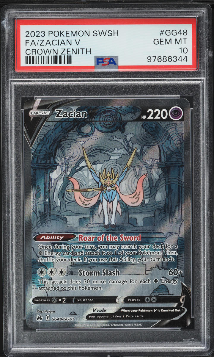 2023 Pokemon Sword & Shield Crown Zenith SIR Zacian V #GG48 PSA 10 GEM MINT