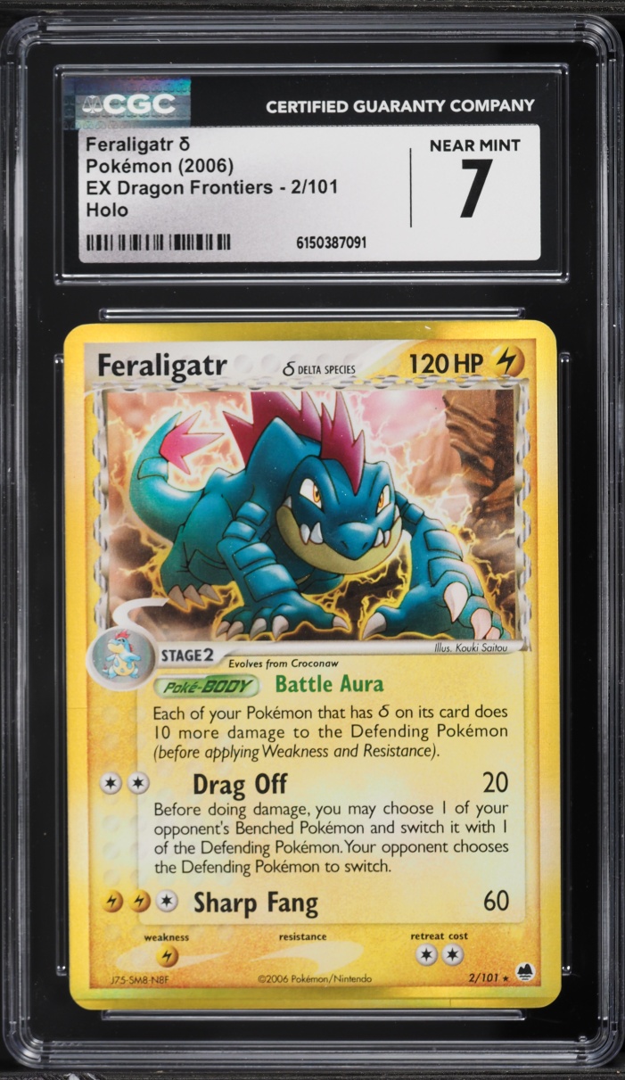 2006 Pokemon EX Dragon Frontiers Holo Feraligatr #2 CGC 7 NRMT