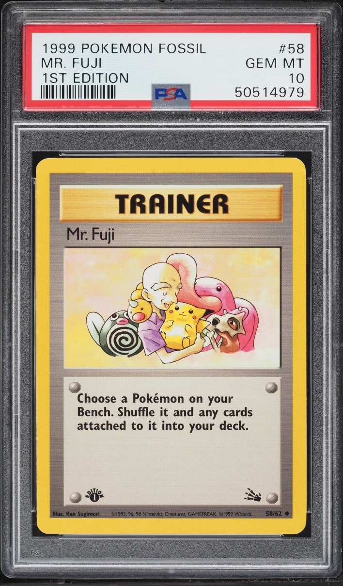 1999 Pokemon Fossil 1st Edition Mr. Fuji #58 PSA 10 GEM MINT