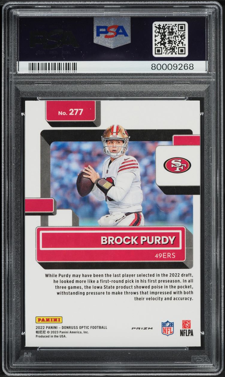 2022 Donruss Optic Stars Brock Purdy ROOKIE #277 PSA 10 GEM MINT