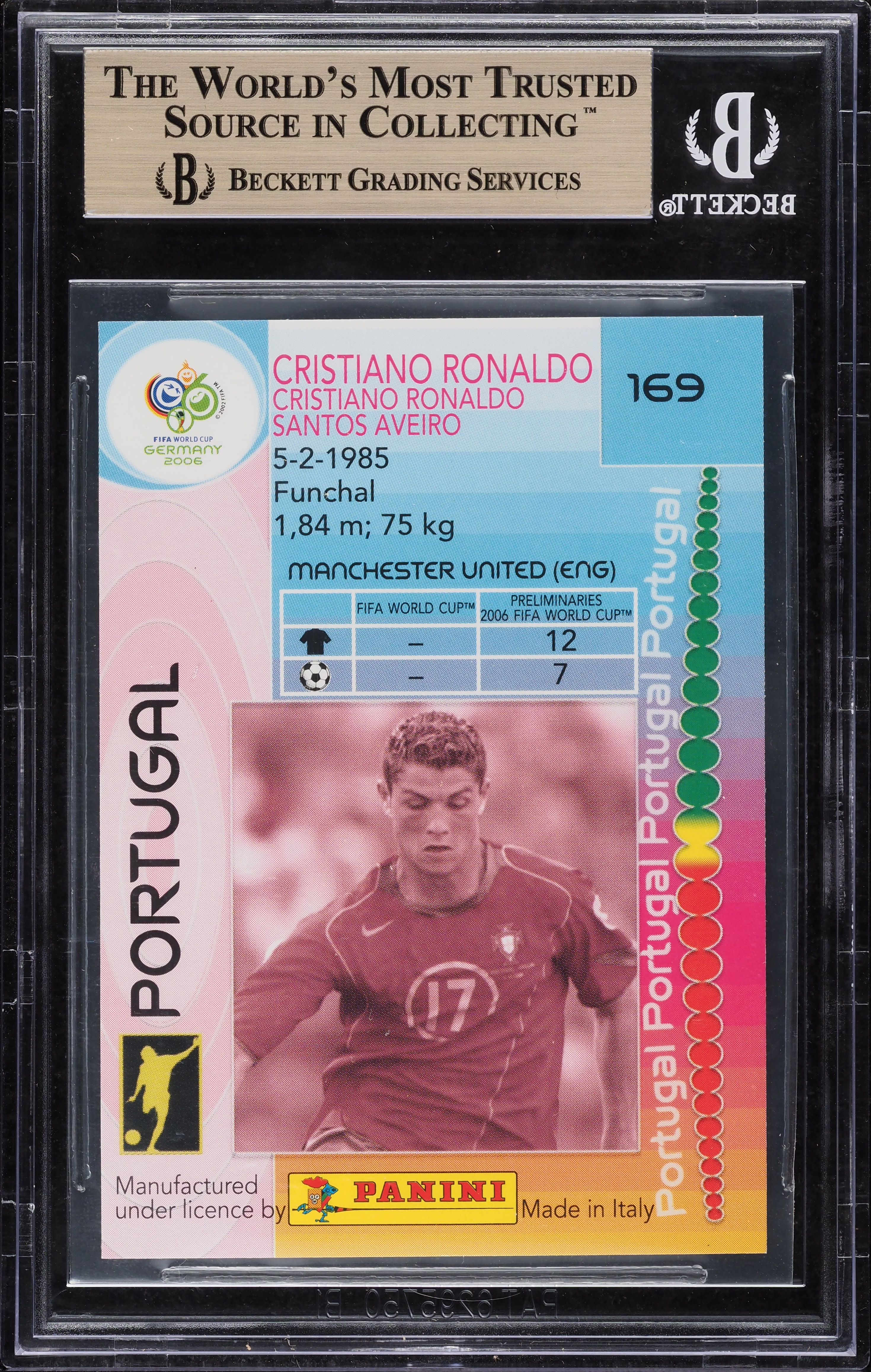 2006 Panini World Cup Germany Cristiano Ronaldo #169 BGS 9.5