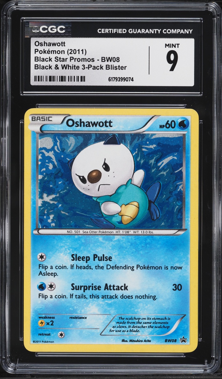 2011 Pokemon Black & White Black Star Promo Oshawott #BW08 CGC 9 MINT