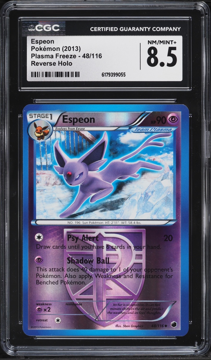 2013 Pokemon Black & White Plasma Freeze Reverse Holo Espeon #48 CGC 8.5 NM-MT+