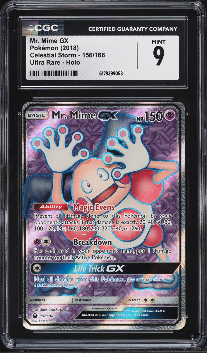 2018 Pokemon Sun & Moon Celestial Storm Full Art Mr. Mime GX #156 CGC 9 MINT