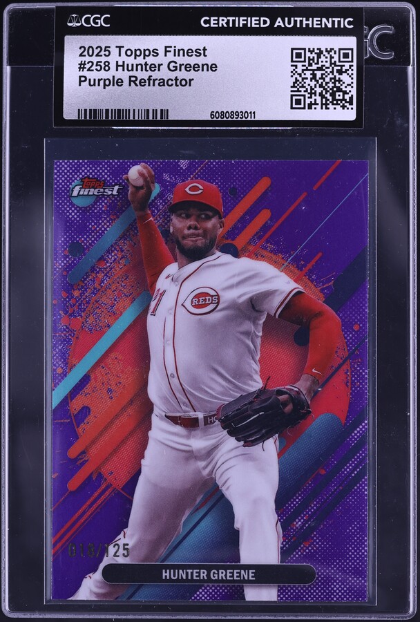 2022 Stadium Club Chrome Orange Refractor Hunter Greene RC /25 CGC