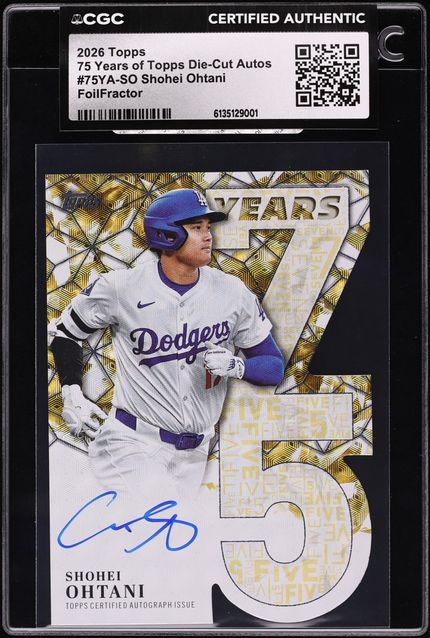 2026 Topps 75 Years Foilfractor Shohei Ohtani AUTO 1/1 #75YA-SO 