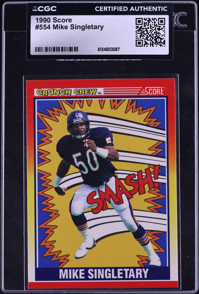 1990 Score Football Mike Singletary #554 CGC AUTH