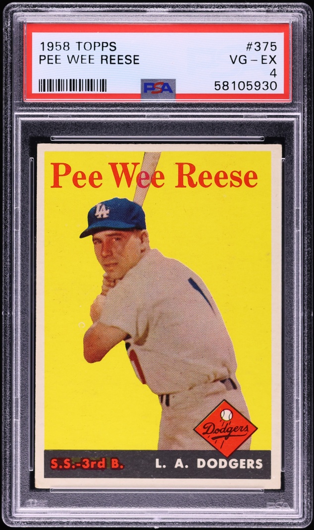 1958 Topps Pee Wee Reese #375 PSA 4 VGEX