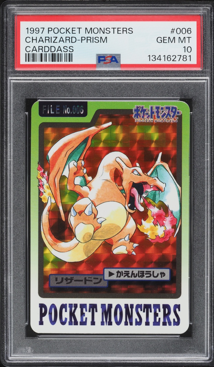 1997 Pokemon Japanese Pocket Monsters Carddass Prism Charizard #6 PSA 10 GEM MINT