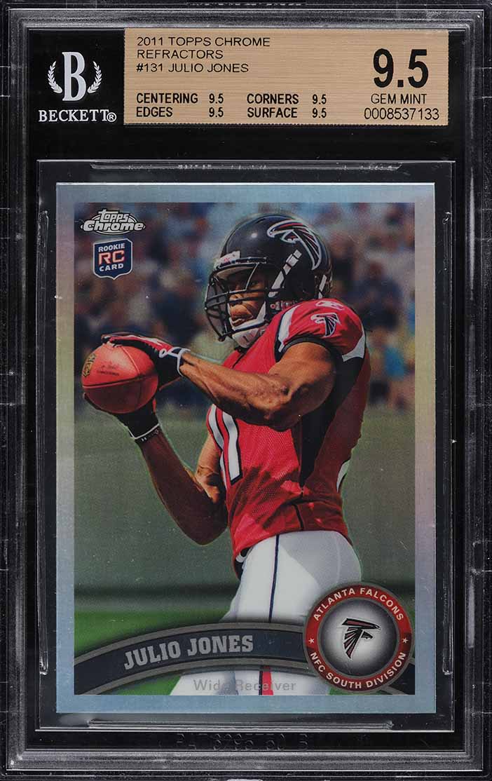 2011 Topps Chrome Refractor Julio Jones ROOKIE #131 BGS 9.5 GEM MINT