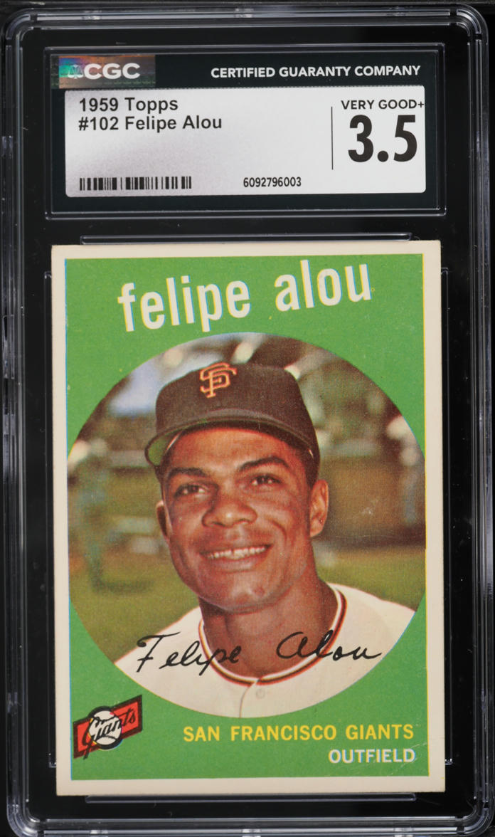 1959 Topps Felipe Alou ROOKIE #102 CGC 3.5 VG+
