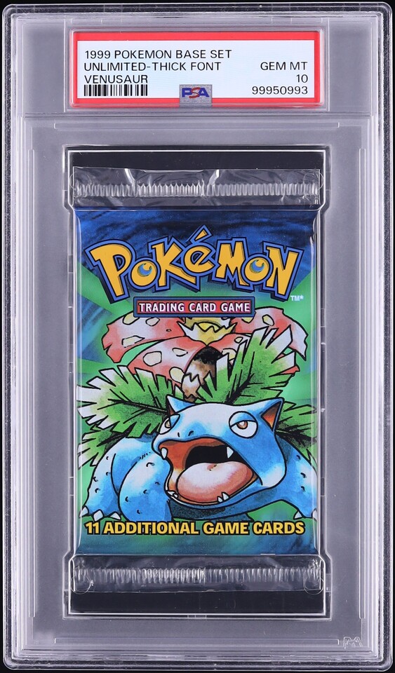 1999 Pokemon Base Set Thick Font Unlimited Venusaur PSA 10 GEM MINT
