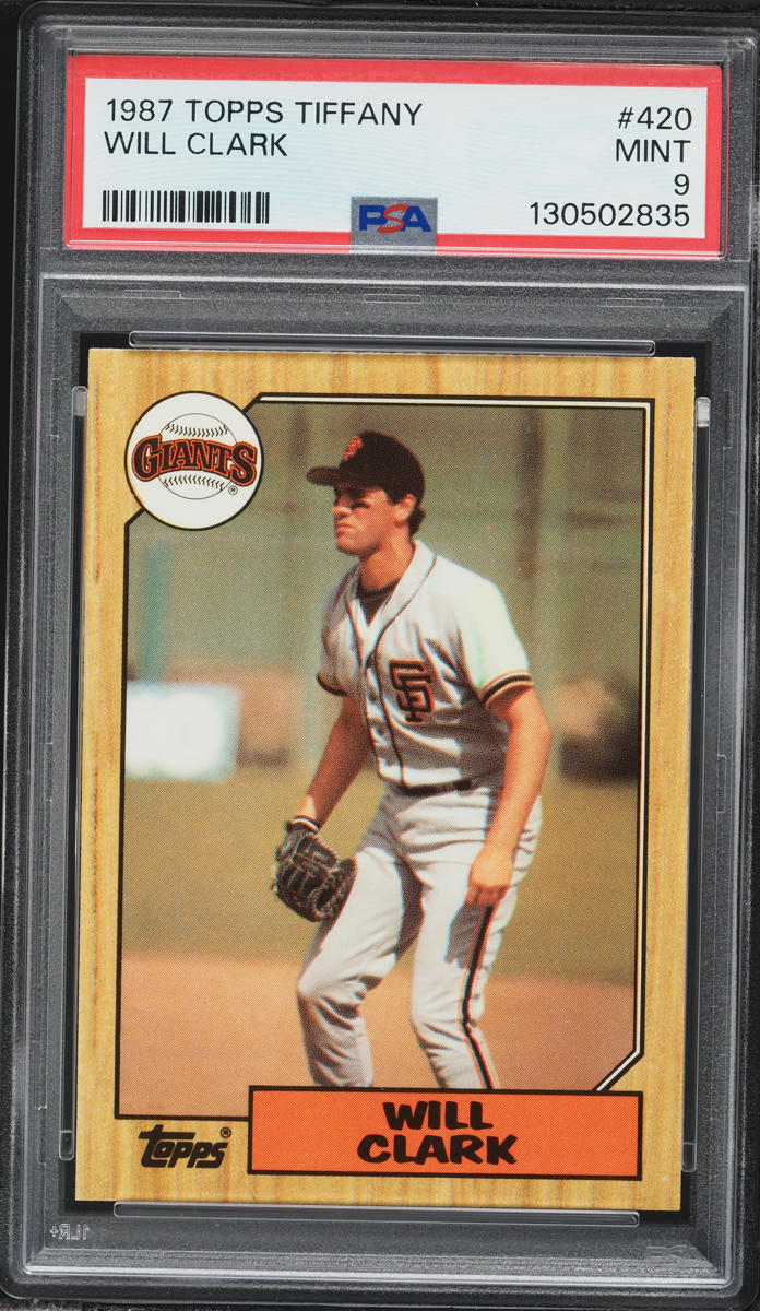1987 Topps Tiffany Will Clark ROOKIE #420 PSA 9 MINT