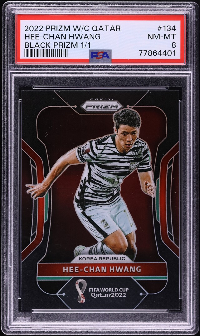 2022 Panini Prizm World Cup Qatar Black Hee-Chan Hwang 1/1 #134 PSA 8 NM-MT