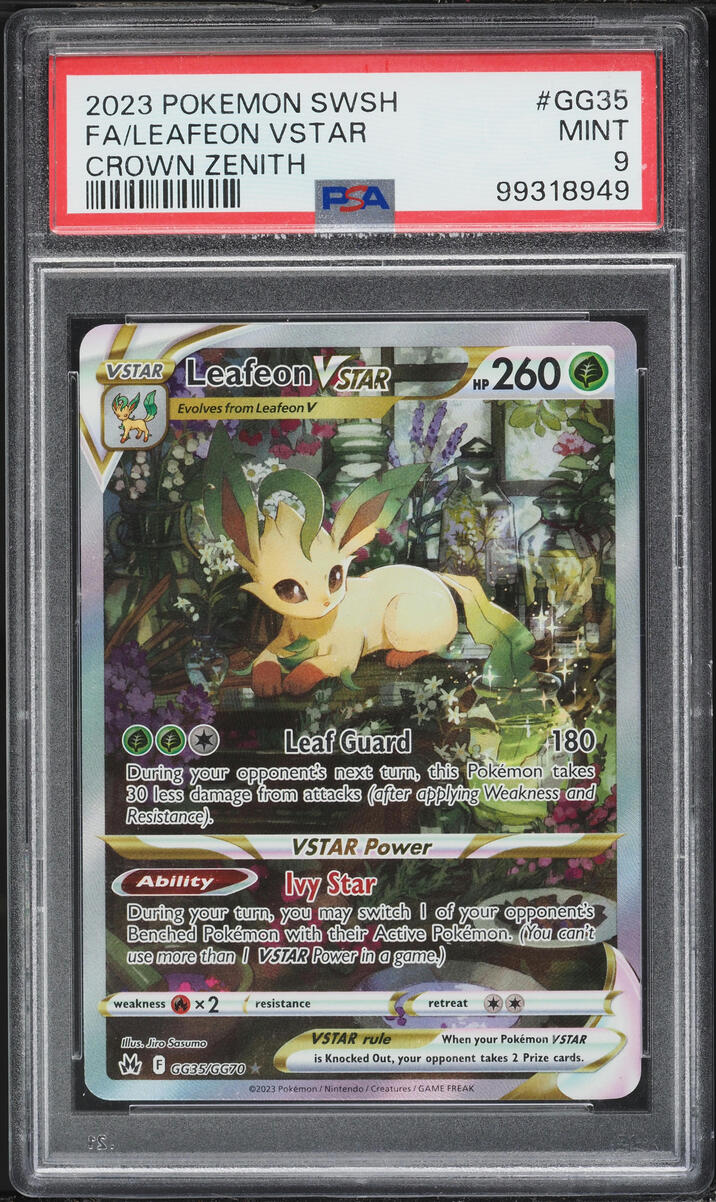 2023 Pokemon Sword & Shield Crown Zenith Full Art Leafeon VSTAR #GG35 PSA 9 MINT