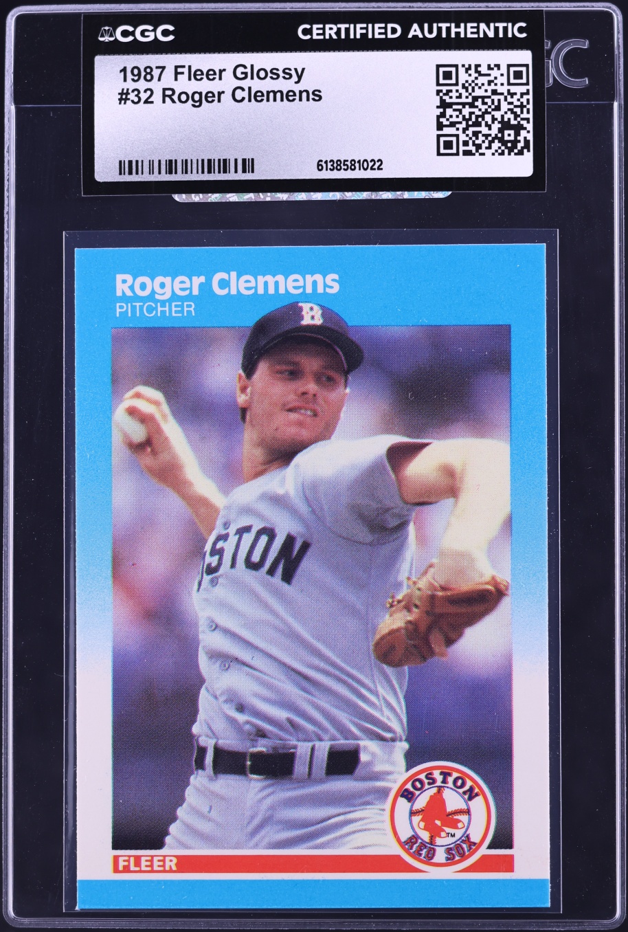 1987 Fleer Glossy Roger Clemens #32 CGC AUTH