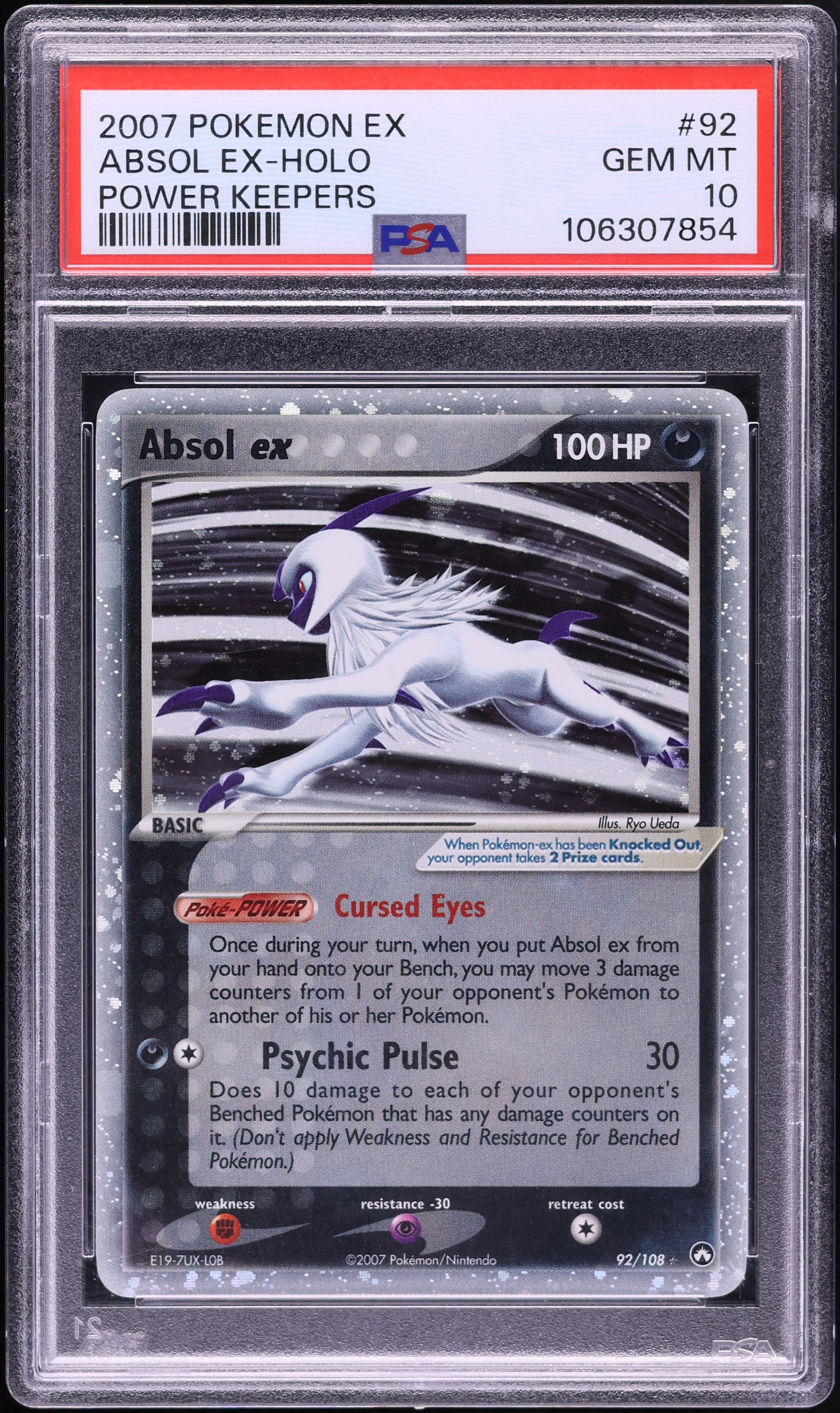2007 Pokemon EX Power Keepers Holo Absol ex #92 PSA 10 GEM MINT