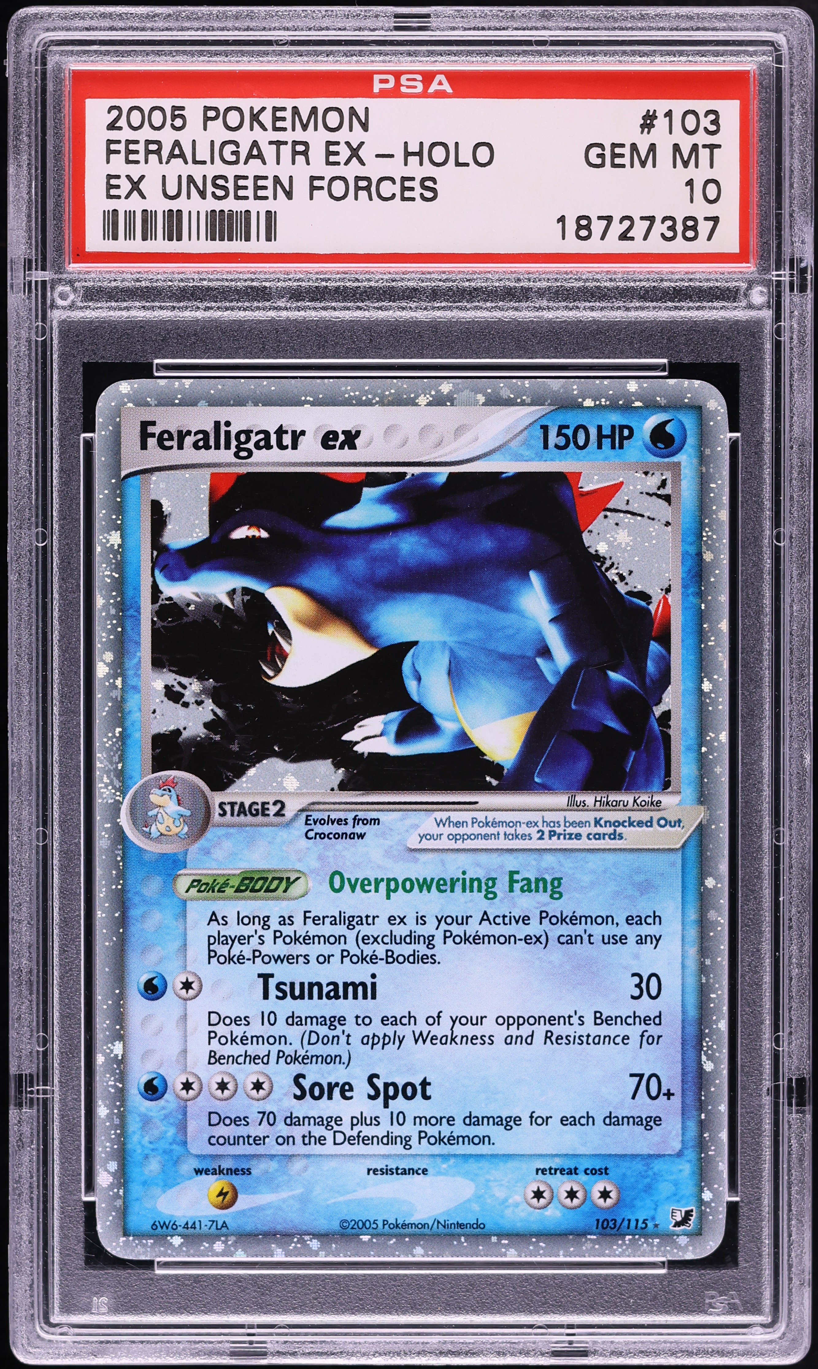 2005 Pokemon EX Unseen Forces Holo Feraligatr EX #103 PSA 10 GEM MINT