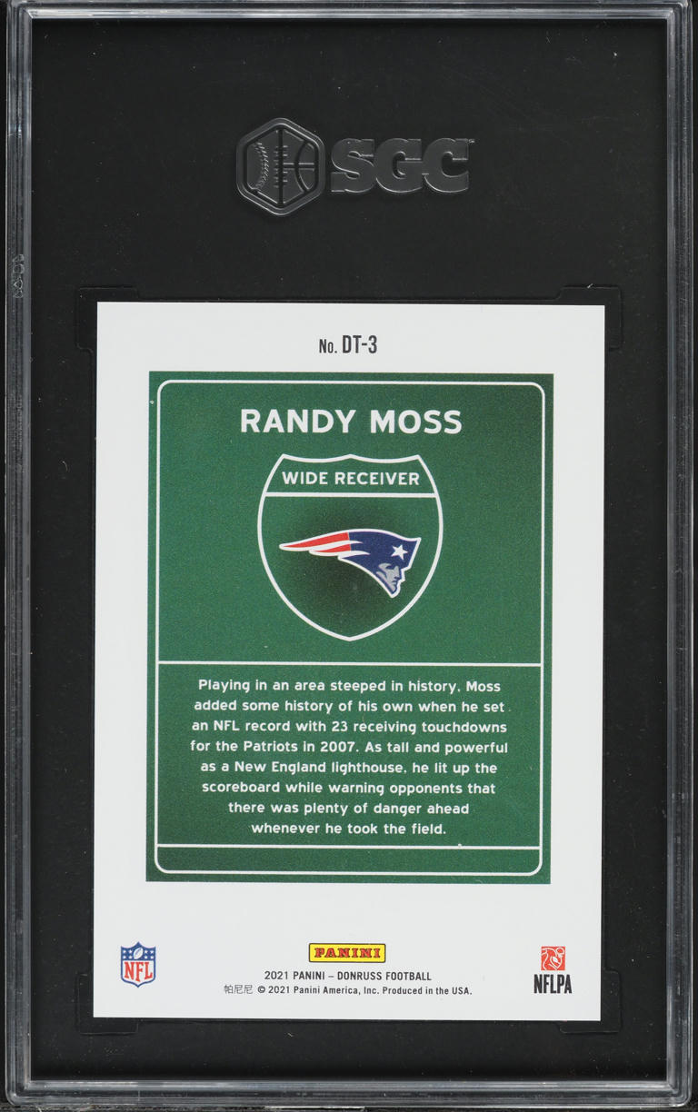 2021 Donruss Downtown Randy Moss #DT-3 SGC 10 GEM MINT
